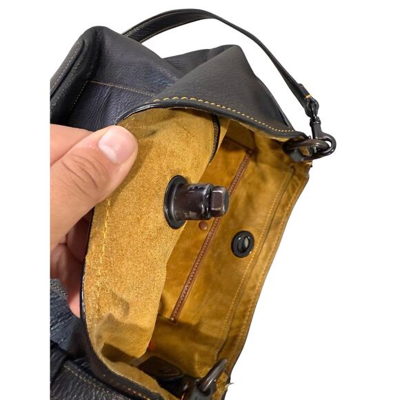 COACH 1941 Duffle Bag in Black Pebble Leather Crossbody Satchel No DF-50115 - Picture 5 of 16